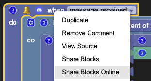 Share blocks online